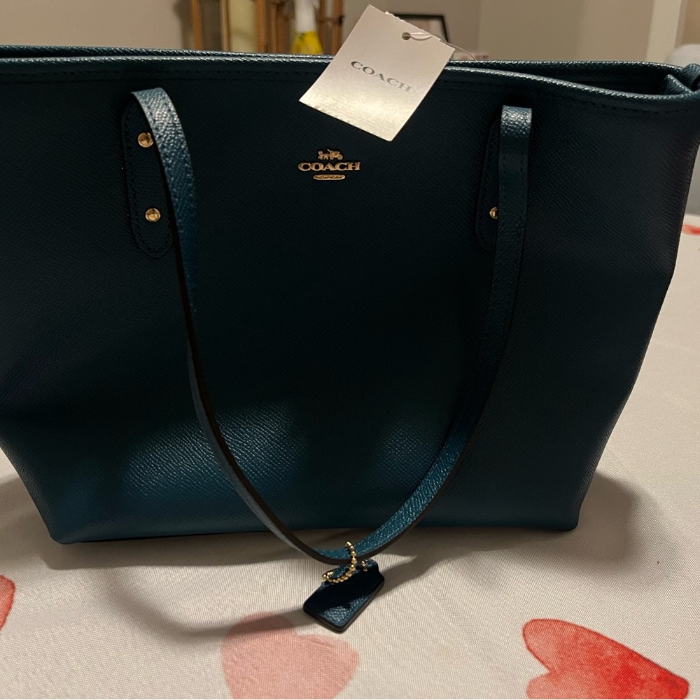 Coach Dark Teal Tote Bag